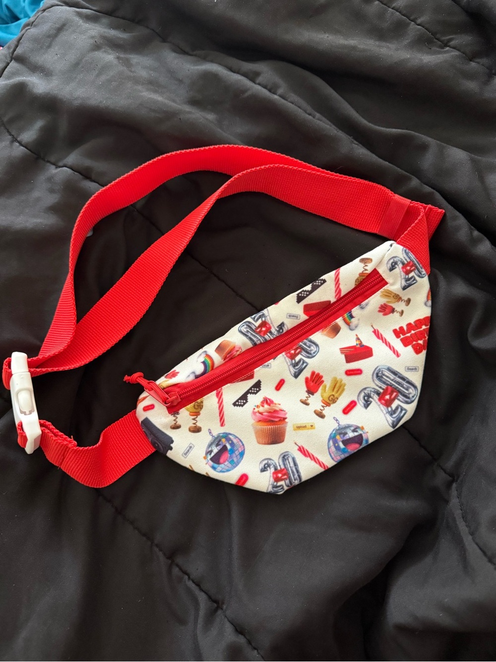 20th Birthday themed Red Strap Printed Waist Bag/fanny pack- Unbranded